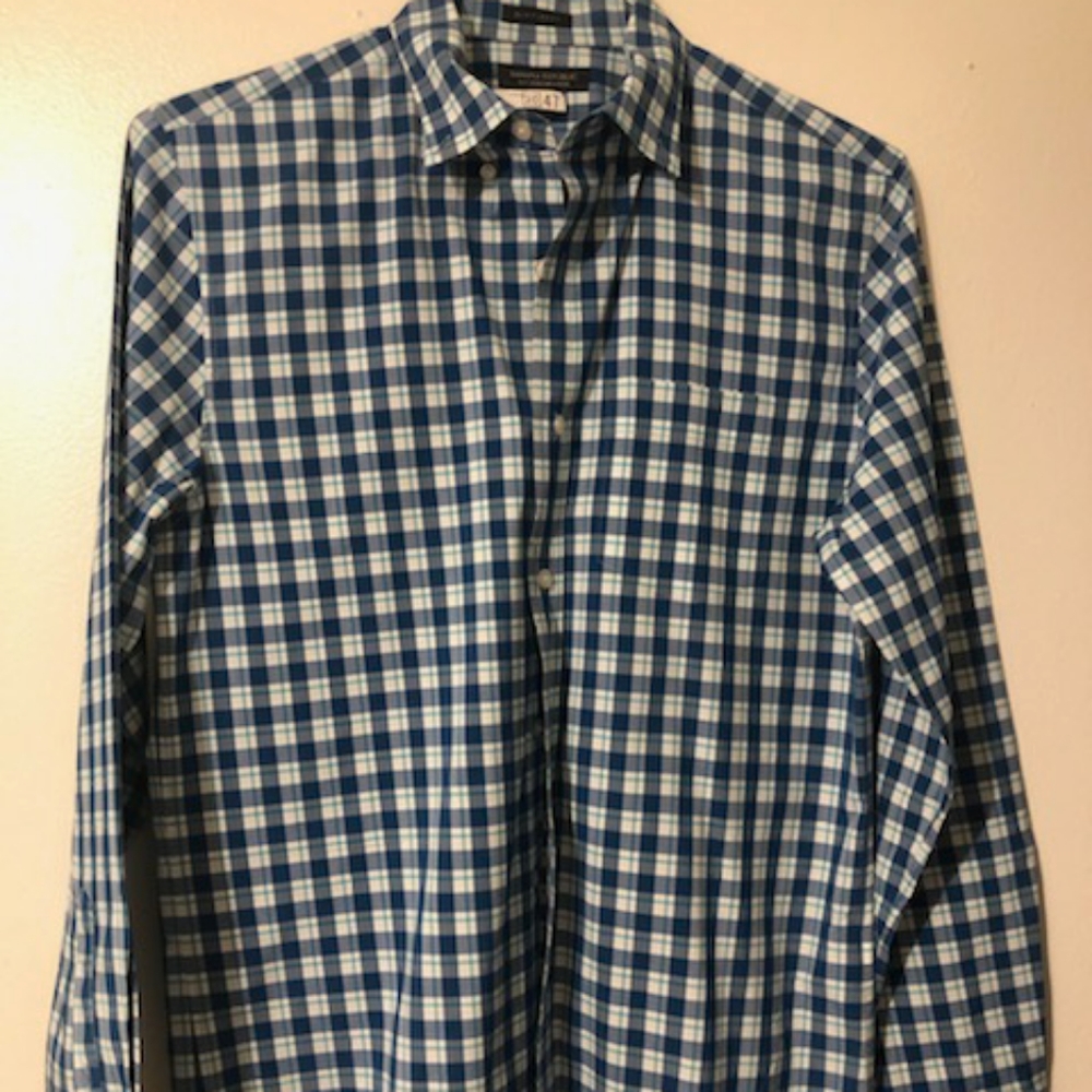 BANANA REPUBLIC, Size M, Men's, blue/ green/ white plaid